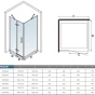 Sprchový kout MELODY F5 76x90 s jednokřídlými dveřmi s pevnou stěnou, (dveře 76 / boční stěna 90) 