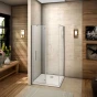 Sprchový kout MELODY F5 120x80 s jednokřídlými dveřmi s pevnou stěnou, (dveře 120 / boční stěna 80)  