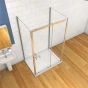 Třístěnný sprchový kout SYMPHONY U3 120x70x70 s posuvnými dveřmi včetně sprchové vaničky z litého mramoru