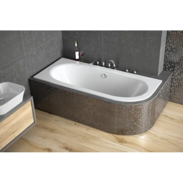 Asymetrická vana AVITA SLIM 170 x 75 cm - levé provedení (VANAVIT170SLIML+OLVPINOZ)