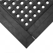 Černá gumová průmyslová protiúnavová protiskluzová olejivzdorná rohož Fatigue - 90 x 90 x 1,8 cm