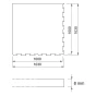 Černo-červená gumová modulová puzzle dlažba (roh) FLOMA IceFlo SF1100 - 100 x 100 x 0,8 cm