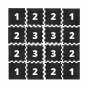 Černo-červená gumová modulová puzzle dlažba (roh) FLOMA IceFlo SF1100 - 100 x 100 x 0,8 cm