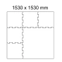 Černá gumová modulová puzzle dlažba (roh) FLOMA FitFlo SF1050 - 95,6 x 95,6 x 1,6 cm