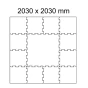 Černá gumová modulová puzzle dlažba (roh) FLOMA FitFlo SF1050 - 95,6 x 95,6 x 0,8 cm