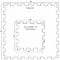 Černo-šedá gumová modulová puzzle dlažba (okraj) FLOMA FitFlo SF1050 - 95,6 x 95,6 x 1,6 cm