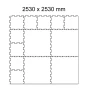 Černo-šedá gumová modulová puzzle dlažba (roh) FLOMA FitFlo SF1050 - 95,6 x 95,6 x 1,6 cm