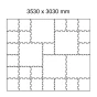 Černo-šedá gumová modulová puzzle dlažba (roh) FLOMA FitFlo SF1050 - 95,6 x 95,6 x 1,6 cm