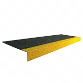 Černo-žlutá karborundová schodová hrana - 150 x 34,5 x 5,5 x 0,5 cm