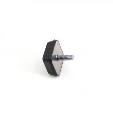 Černý gumový doraz tvaru komolého jehlanu se šroubem FLOMA - 5 x 5 x 2 cm