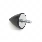 Černý gumový doraz tvaru kužele se šroubem FLOMA - průměr 6 cm x 6 cm