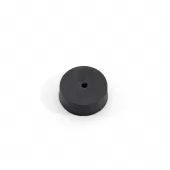 Černý gumový válcový doraz s dírou pro šroub FLOMA - průměr 3 cm x 1 cm